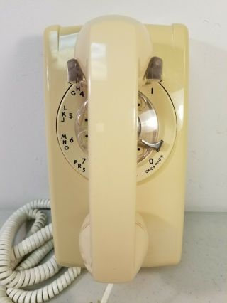 Vintage Cream At&t Western Electric Bell System Rotary Wall Telephone