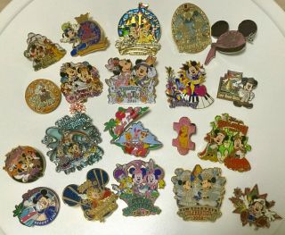 Tokyo Disney Resort Japan 20 Pin Set Tdr Chip & Dale Donald Mickey Minnie Pooh