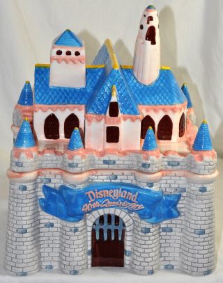 Disneyland 40th Anniversary Sleeping Beauty Castle Cookie Jar Nib Nestle 1995