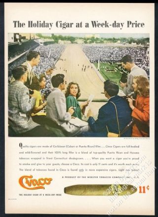 1947 Kentucky Derby Churchill Downs Photo Cinco Cigar Vintage Print Ad