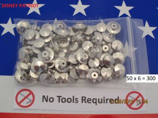 300 Locking Pin Backs For Disney Pins Low Profile,  No Tools,  Quick Usa