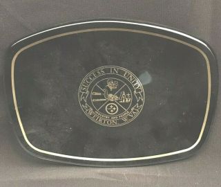 City Of Weirton,  Wv Smoked Glass Tray With City 