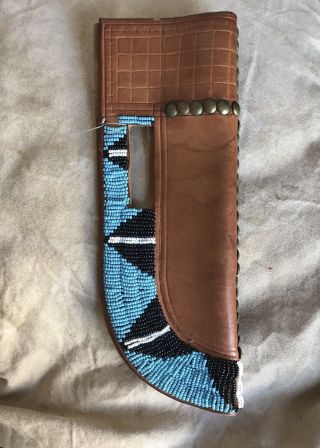 Native American Beaded Leather Knife Sheath