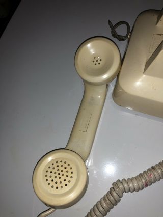 Vintage ITT Rotary Dial Desk Phone in Beige / Tan 2