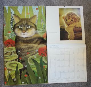 2 Wall Calendars 1977 Company of Cats 1979 Christine Chagnoux Cats 2