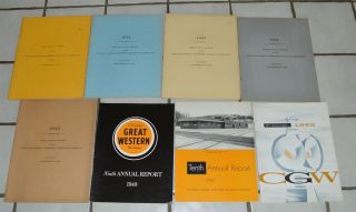 8 Chicago Great Western Railroad Annual Reports 1941 - 45,  1949,  1950,  1952