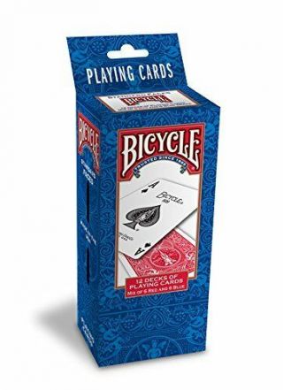 Bicycle Poker Size Standard Index Playing Cards,  12 Deck Players Pack