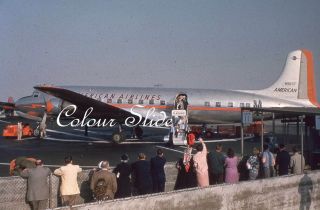 American Airlines Douglas Dc - 6 N90717,  Dup Colour Slide,  Aviation Aircraft