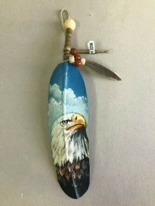 Hand Painted Feather,  Arts & Crafts,  Southwest Art,  Santa Fe Style,  Eagle 5