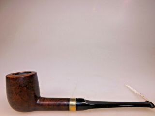 Hickok Billiard Imported Briar Pipe 70’s Made In Usa Ebonite Stem Brass Bnd