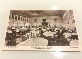 Postcard White Star Line Rms Homeric First Class Dining Saloon