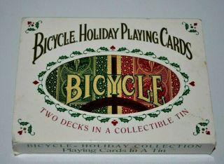 Bicycle Holiday Back Playing Cards In Collector’s Tin Cards - Poker