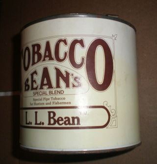 Vintage L.  L.  Bean Pipe Tobacco Tin With Paper Label (for Hunters And Fishermen)
