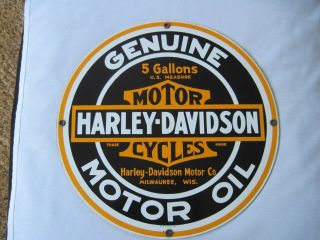 Ande Rooney Harley Davidson Motor Oil Porcelain On Steel Sign