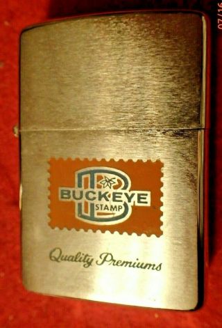 Vintage Buckeye Trading Stamps Zippo Advertising Lighter