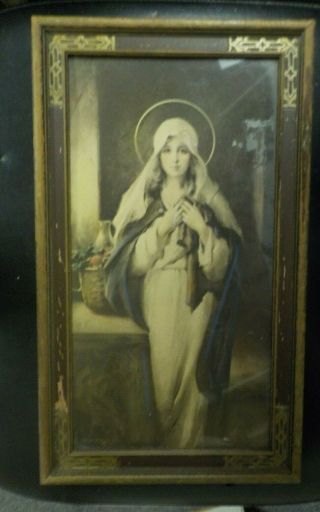 Framed Print " The Madonna Of Sacred Coat " By C.  Bosseron Chambers / E.  Gross Co.