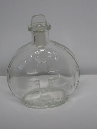 Vintage Large Holy Water Bottle With Glass Stopper