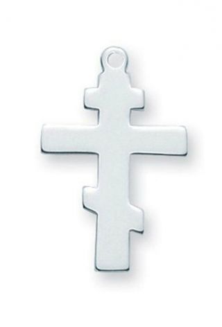 15/16 Inch Sterling Silver Byzantine Cross