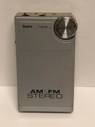 Vintage Sears Am/fm Stereo Portable Transistor Radio Model 22050 -