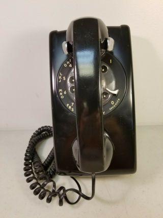 Vintage Black At&t Western Electric Bell System Rotary Wall Telephone