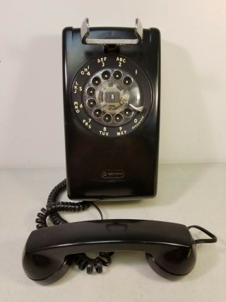 Vintage Black AT&T Western Electric Bell System Rotary Wall Telephone 4