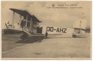 Vintage Airline Postcard - Sabena Handley Page W - 8f Oo - Ahz