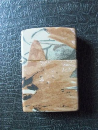 Zippo Gas Lighter C 05 Vintage Army Camouflage Colour Made In Usa.