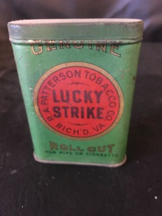 Vintage Lucky Strike Vertical Pocket Tobacco Tin W/match Striker