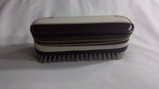 Vintage Leather Zipper Travel Brush Groom Kit Gillette Double Edge Razor