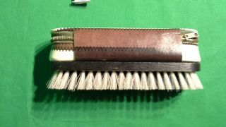 Vintage Leather Zipper Travel Brush Groom Kit Gillette Double Edge Razor 3