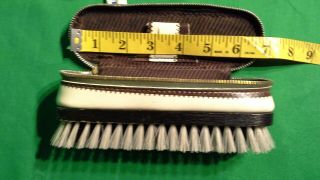 Vintage Leather Zipper Travel Brush Groom Kit Gillette Double Edge Razor 5