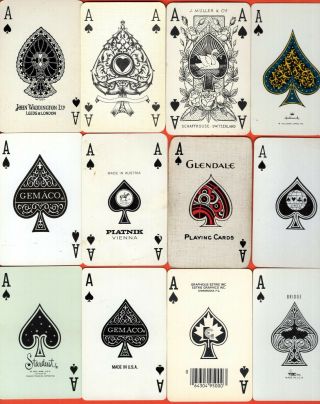 12 Single Swap Playing Cards Ace Of Spades Variety A Couple Vintage