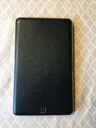 Dunhill Vintage Black Leather Cigarette Case With Gold Interior