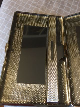 Dunhill Vintage Black Leather Cigarette Case with Gold Interior 8