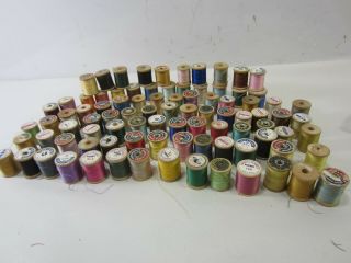 88 Vintage Small Wooden Spools Of Sewing Thread