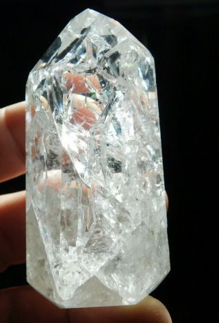 A Very Translucent Polished Fire And Ice Quartz Crystal From Brazil 119gr