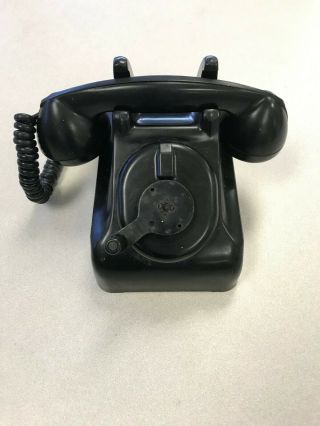 Vintage Antique Leich 901b Black Bakelite Desk Telephone Crank Ringer