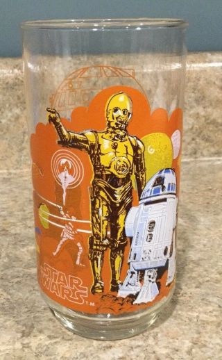 1977 Star Wars Burger King /coca Cola Glass R2 - D2 & C - 3po Limited Edition