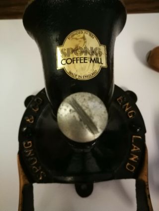 Spong & Co Ltd No 1 Cast Iron Coffee Mill / Grinder Made In England Vintage