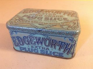 Vintage Antique Edgeworth Extra Sliced Pipe Tobacco Tin Metal