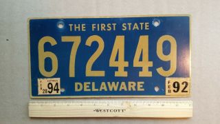 License Plate,  Delaware,  1992,  4,  672449
