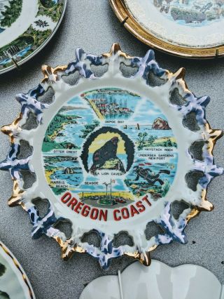 Plate Collector Oregon Coast 8 " Pierced Vintage