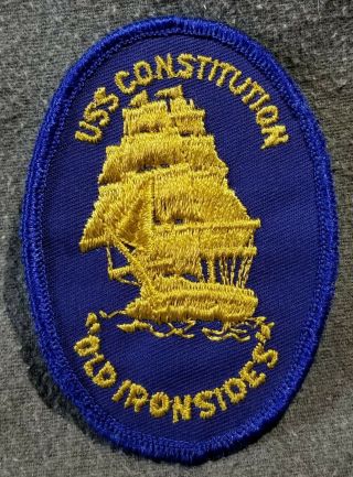 Lmh Patch Uss Constitution Museum Old Ironsides Navy Frigate Wood 3 - Mast Ship