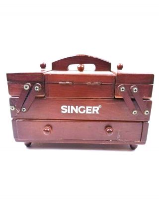 Vintage Singer Wood Sewing Supply Box