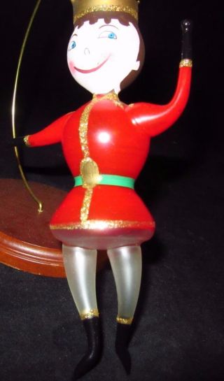 Italy Prince Or Toy Solider Hand Blown Glass Christmas Ornament,  7 "