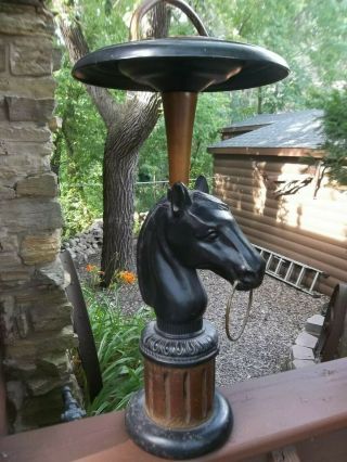 Vintage Horse Head Ashtray Smoker Stand Tall 22 "