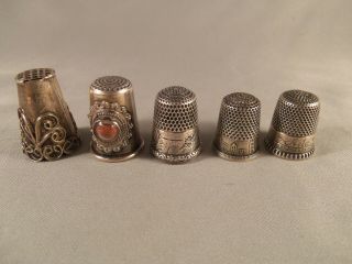 Vintage Sterling Silver Thimbles (5)