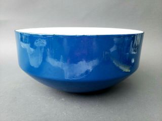 Vintage Mid - Century Modern Blue Enamel Copco Bowl 12 " Swiss