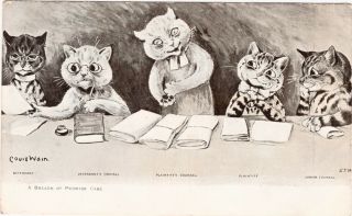 Posted Pre - 1913 Louis Wain Cat ‘a Breach Of Promise Case,  ’ Legal,  Judge