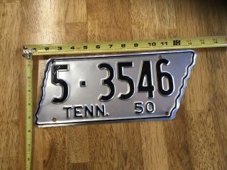 1950 Tennessee State Shape License Plate 5 - 3546 Sullivan County Re - Painted